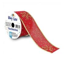 Fita Aramada Vermelha Laço Decoração Para Natal 2,7m