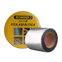 Fita asfaltica Bomder Metalizada Impermeável Kit 2 Rolos x 5m Calhas Rufos Telhas Dutos de Ar