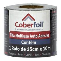 Fita Asfáltica Metalizada Coberfoil 15cm x 10mts Vedação Impermeável, Isolamento Térmico e Acústico para Telhado e Laje Fita Asfáltica Metalizada Coberfoil 15cm x 10mts Vedação Impermeável, Isolamento Térmico e Acústico para Telhado e Laje