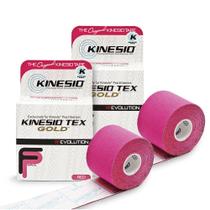 Fita atlética Kinesio Tex Gold FP de 5 cm x 5 m, pacote com 2 unidades, vermelha