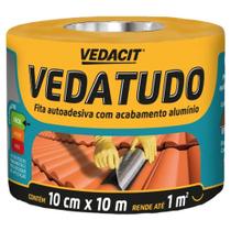 Fita Autoadesiva Multiuso Alumínio Vedatudo 10cmx10m Vedacit