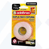 Fita Banana Dupla Face C/ Espuma 12mm X 2m Adelbras Fixa Pro