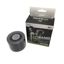 Fita Bandagem Funcional Elástica Kinesio Tape 5m - Preta