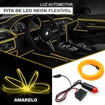 Fita Barra Led P/ Painel Amarelo BMW X1 2010 2011 2012 2013 2014 2015 Flexível Tunning Top