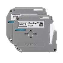 Fita Brother Genuine P-touch M-2312PK 12 mm x 8 m preta sobre branco Fita Brother Genuine P-touch M-2312PK 12 mm x 8 m preta sobre branco
