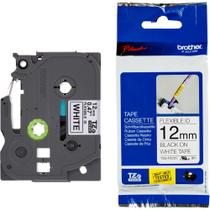 Fita Brother TZE-FX231 12mm Preto/Branco Original Flexivel