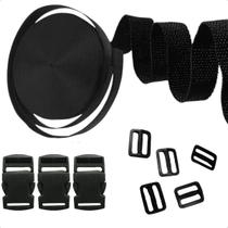 Fita Cadarço 30mm 10m Com 10 Fecho Fivela 10 Reguladores Fita Cadarço 30mm 10m Com 10 Fecho Fivela 10 Reguladores