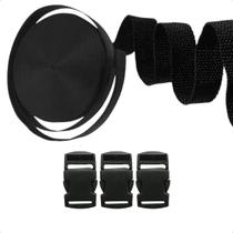 Fita Cadarço 30mm 20mts Com 15 Fechos Engate Rápido Mochilas Bolsas
