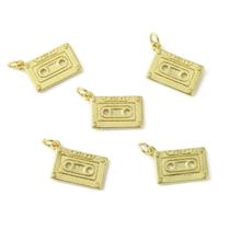 Fita cassete Charm KitBeads Gold Retro Music 15 mm (10 unidades)