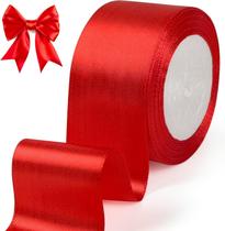 Fita Cetim No5 22mm 50m Vermelha Laços Presentes Artesanatos Vermelho Lisa