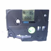 Fita Cetim TZ RZ31 Compatível P/ BROTHER 12mm Black / Gold