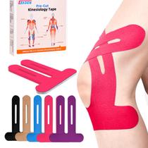 Fita cinesiológica IEADEN pré-cortada para joelhos, 10 unidades, rosa