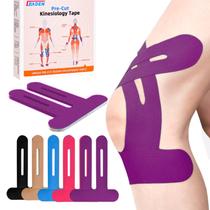 Fita cinesiológica IEADEN pré-cortada para joelhos, 10 unidades, roxa