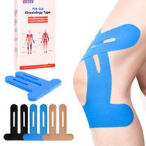 Fita cinesiológica IEADEN pré-cortada para joelhos, 20 unidades, azul