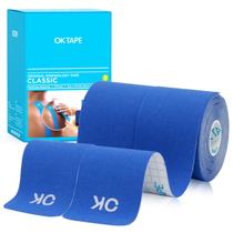 Fita cinesiológica OK TAPE de 10 polegadas, pré-cortada, 20 tiras, azul marinho