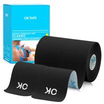 Fita cinesiológica OK TAPE de 10 polegadas, pré-cortada, 20 tiras, preta x2 Fita cinesiológica OK TAPE de 10 polegadas, pré-cortada, 20 tiras, preta x2