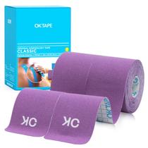 Fita cinesiológica OK TAPE de 10 polegadas, pré-cortada, 20 tiras, roxa x2