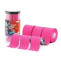 Fita cinesiológica OK TAPE Regular, pacote com 3, 5 cm x 5 m, rosa