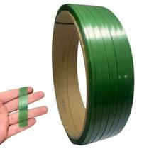 Fita Cinta de Arquear PET Poliéster Verde Virgem 13mm ou 16mm Rolo de 4kg