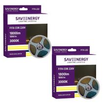 Fita COB 220V 3000K 1800lm Luz Quente 18W/m Save Energy Fita COB 220V 3000K 1800lm Luz Quente 18W/m Save Energy