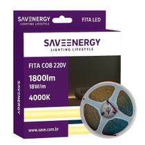 Fita COB 220V 4000K 1800lm Luz Neutra 18W/m Save Energy Fita COB 220V 4000K 1800lm Luz Neutra 18W/m Save Energy
