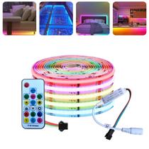 Fita Cob Digital Rgb 650 Led/m 328 Efeitos 5m 12v 12w/m