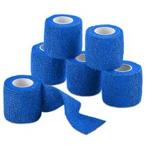 Fita coesa autoaderente MedCA, pacote com 6, 2 x 5 jardas, azul