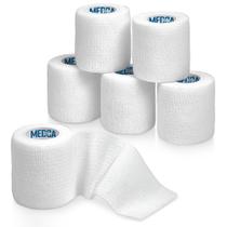 Fita coesa autoaderente MedCA, pacote com 6, 2 x 5 jardas, branca