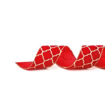 Fita Colmeia Vinho/Ouro 6,3cm - 01 unidade 9,14m - Cromus Natal - Rizzo