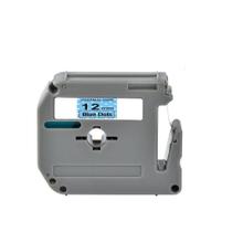 Fita Compatível Brother M-K017 Design Azul Bolinhas Branca Letra Preta 12mm Fita Compatível Brother M-K017 Design Azul Bolinhas Branca Letra Preta 12mm