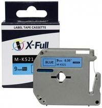 Fita Compatível Brother Mk 521 Azul Letra Preta 9Mm
