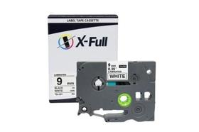 Fita Compatível Brother Tz Tze 221 Branca Letra Preta 9mm