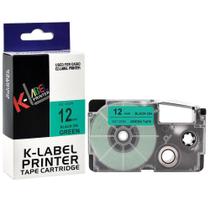 Fita Compatível Casio Xr-12Gn Verde 12Mm