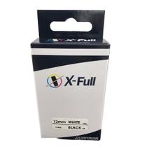 Fita Compatível Casio XR-12WE X Branca Letra Preta 12mm