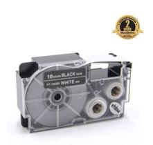 Fita Compatível Casio XR-18ABK Preta Letra Branca 18mm