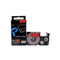 Fita Compatível Casio XR-18RD Vermelho Letra Preta 18mm