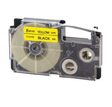 Fita Compatível Casio XR-6YW Amarela Letra Preta 6mm