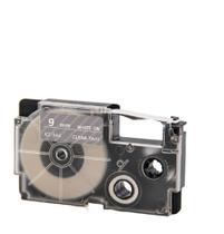 Fita Compatível Casio XR-9AX Incolor Letra Branca 9mm