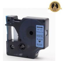 Fita Compatível Dymo D1 40916 Azul Letra Preta 9mm