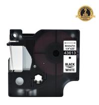Fita Compatível Dymo D1 43613 Branca Letra Preta 6mm