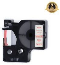 Fita Compatível Dymo D1 43615 Branca Letra Vermelha 6mm