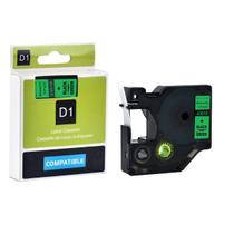 Fita Compatível Dymo D1 43619 Verde Letra Preta 6mm