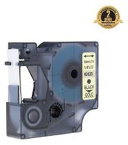 Fita Compatível Dymo D1 43623 Dourada Letra Preta 6mm