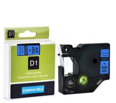 Fita Compatível Dymo D1 45016 Azul Letra Preta 12mm