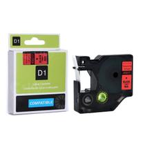 Fita Compatível Dymo D1 45017 Vermelha Letra Preta 12mm