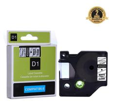 Fita Compatível Dymo D1 45020 Incolor Letra Branca 12mm