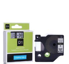 Fita Compatível Dymo D1 45022 Prata Letra Preta 12mm