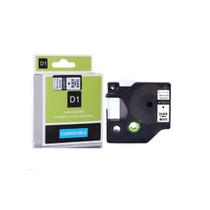 Fita Compatível Dymo D1 45803 Branca Letra Preta 19mm