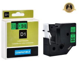 Fita Compatível Dymo D1 45809 Verde Letra Preta 19mm