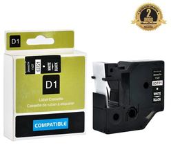 Fita Compatível Dymo D1 53721 Preta Letra Branca 24mm